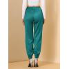 imageAllegra K Womens Satin Pants Drawstring Elastic Waist Straight Leg Ankle Length Dressy Joggers with PocketPeacock Blue
