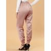 imageAllegra K Womens Satin Pants Drawstring Elastic Waist Straight Leg Ankle Length Dressy Joggers with PocketPink