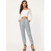 imageAllegra K Womens Satin Pants Drawstring Elastic Waist Straight Leg Ankle Length Dressy Joggers with PocketSilver