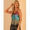 imageAllegra K Womens Sequined Shining Camisole Club Party Glitter Disco Sparkle Cami TopBlue Pink Purple Gold