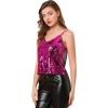 imageAllegra K Womens Sequined Shining Camisole Club Party Glitter Disco Sparkle Cami TopFushsia Gold