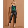 imageAllegra K Womens Sequined Shining Camisole Club Party Glitter Disco Sparkle Cami TopGreen Blue