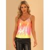 imageAllegra K Womens Sequined Shining Camisole Club Party Glitter Disco Sparkle Cami TopOrange Blue Yellow