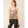 imageAllegra K Womens Sequined Shining Camisole Club Party Glitter Disco Sparkle Cami TopRose Gold