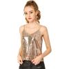 imageAllegra K Womens Sequined Shining Camisole Club Party Glitter Disco Sparkle Cami TopRose Gold