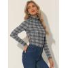 imageAllegra K Womens Striped Top Long Sleeve Casual Slim Turtleneck Fall Christmas Party Shirt 2025Blacks