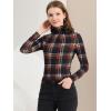 imageAllegra K Womens Striped Top Long Sleeve Casual Slim Turtleneck Fall Christmas Party Shirt 2025Blue Orange