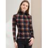 imageAllegra K Womens Striped Top Long Sleeve Casual Slim Turtleneck Fall Christmas Party Shirt 2025Blue Orange