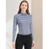 imageAllegra K Womens Striped Top Long Sleeve Casual Slim Turtleneck Fall Christmas Party Shirt 2025Blue White