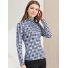 imageAllegra K Womens Striped Top Long Sleeve Casual Slim Turtleneck Fall Christmas Party Shirt 2025Blue White