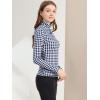 imageAllegra K Womens Striped Top Long Sleeve Casual Slim Turtleneck Fall Christmas Party Shirt 2025Blue White
