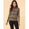 imageAllegra K Womens Striped Top Long Sleeve Casual Slim Turtleneck Fall Christmas Party Shirt 2025Brown