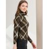 imageAllegra K Womens Striped Top Long Sleeve Casual Slim Turtleneck Fall Christmas Party Shirt 2025Brown a