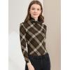 imageAllegra K Womens Striped Top Long Sleeve Casual Slim Turtleneck Fall Christmas Party Shirt 2025Brown a