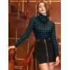 imageAllegra K Womens Striped Top Long Sleeve Casual Slim Turtleneck Fall Christmas Party Shirt 2025Green