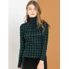 imageAllegra K Womens Striped Top Long Sleeve Casual Slim Turtleneck Fall Christmas Party Shirt 2025Green