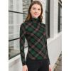 imageAllegra K Womens Striped Top Long Sleeve Casual Slim Turtleneck Fall Christmas Party Shirt 2025Green Brown