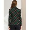 imageAllegra K Womens Striped Top Long Sleeve Casual Slim Turtleneck Fall Christmas Party Shirt 2025Green Brown
