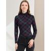 imageAllegra K Womens Striped Top Long Sleeve Casual Slim Turtleneck Fall Christmas Party Shirt 2025Purple