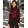 imageAllegra K Womens Striped Top Long Sleeve Casual Slim Turtleneck Fall Christmas Party Shirt 2025Red