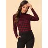 imageAllegra K Womens Striped Top Long Sleeve Casual Slim Turtleneck Fall Christmas Party Shirt 2025Red
