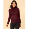 imageAllegra K Womens Striped Top Long Sleeve Casual Slim Turtleneck Fall Christmas Party Shirt 2025Red
