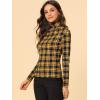 imageAllegra K Womens Striped Top Long Sleeve Casual Slim Turtleneck Fall Christmas Party Shirt 2025Yellow