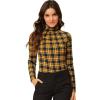 imageAllegra K Womens Striped Top Long Sleeve Casual Slim Turtleneck Fall Christmas Party Shirt 2025Yellow