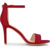 imageAllegra K Womens Suede Ankle Strap High Stiletto Heel SandalsRed