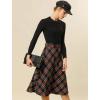 imageAllegra K Womens Tartan Plaid High Waist Belted Vintage ALine Midi SkirtDark Blue
