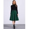imageAllegra K Womens Tartan Plaid High Waist Belted Vintage ALine Midi SkirtDark Green