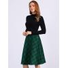 imageAllegra K Womens Tartan Plaid High Waist Belted Vintage ALine Midi SkirtDark Green