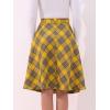 imageAllegra K Womens Tartan Plaid High Waist Belted Vintage ALine Midi SkirtDark Yellow