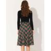 imageAllegra K Womens Tartan Plaid High Waist Belted Vintage ALine Midi SkirtGreen Red