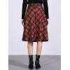 imageAllegra K Womens Tartan Plaid High Waist Belted Vintage ALine Midi SkirtOrange