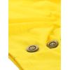 imageAllegra K Womens V Neck Blouse 34 Sleeves Solid Knitted Buttons Decor Ruched TopLemon Yellow