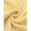 imageAllegra K Womens V Neck Blouse 34 Sleeves Solid Knitted Buttons Decor Ruched TopLight Yellow