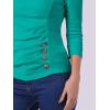 imageAllegra K Womens V Neck Blouse 34 Sleeves Solid Knitted Buttons Decor Ruched TopPeacock Blue