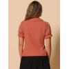 imageAllegra K Womens Vintage Peter Pan Collar Tie Neck Casual Cute Cotton ButtonUp ShirtBurnt Orange