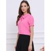 imageAllegra K Womens Vintage Peter Pan Collar Tie Neck Casual Cute Cotton ButtonUp ShirtFuchsia