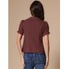 imageAllegra K Womens Vintage Peter Pan Collar Tie Neck Casual Cute Cotton ButtonUp ShirtWine Red