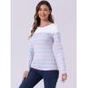 imageAllegra K womens CasualBlue Pink Stripe