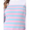 imageAllegra K womens CasualBlue Pink Stripe