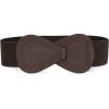 imageAllegra K Plus Size Interlock Buckle 8shaped Faux Leather Elastic Belt Cinch Waistband for LadyCoffee