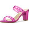imageAllegra K Womens Clear Strappy Slides Mules Hot Pink Block High Heel Sandal 55 M US