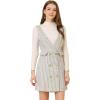 imageAllegra K Womens Elegant Vintage Button Front V Neck Plaid Tweed Overalls Pinafore DressWhite