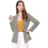 imageAllegra K Womens Notched Lapel One Button Boyfriend Blazer Suit Houndstooth Work Office Blazers JacketBlack