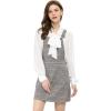 imageAllegra K Womens Plaid Overall Dress Vintage Checkered Suspender Skirt Short Pinafore DressPinkgrey