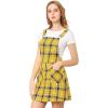 imageAllegra K Womens Plaid Overall Dress Vintage Checkered Suspender Skirt Short Pinafore DressYellow