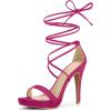 imageAllegra K Womens Platform Stiletto Heels Lace Up SandalsHot Pink